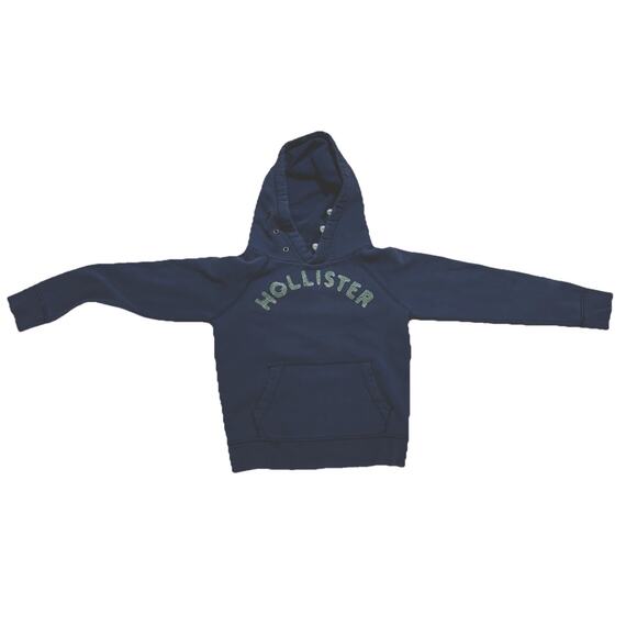 Hollister Adult Mens Medium Embroidered Distressed Hoodie Toggle Read - Picture 2 of 8